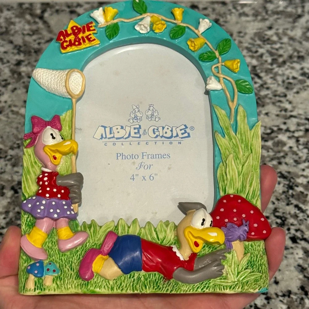 Vintage 90's Albie & Gibie The‎ Wonderful Vultures Photo Frame 4x6 – Collectible